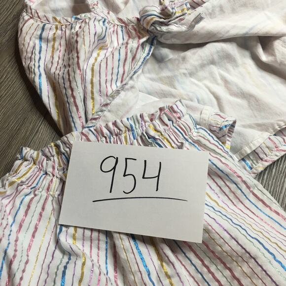 Hannah Anderson Baby Girl Coordinates Pinstripes Multicolor Outfit Set 90/3T - Picture 7 of 7